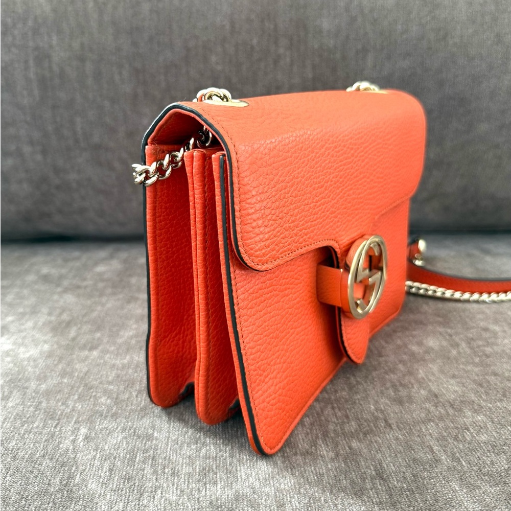 Authentic Gucci Interlocking GG Small Calfskin le… - image 7